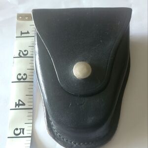 Black Leather Pouch For Handcuffs or Small pistol